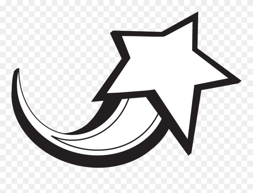 Shooting Stars Clip Art - Shooting Star Clipart Black And White - Png Download