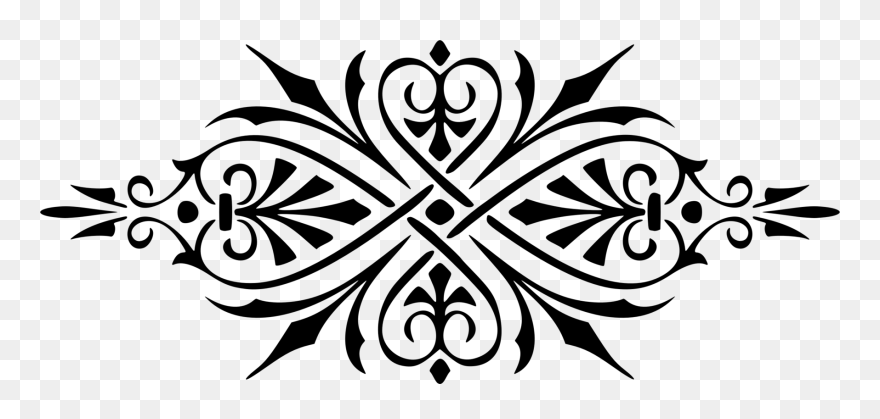 Art,symmetry,monochrome Photography - Flower Black And White Motifs Clipart