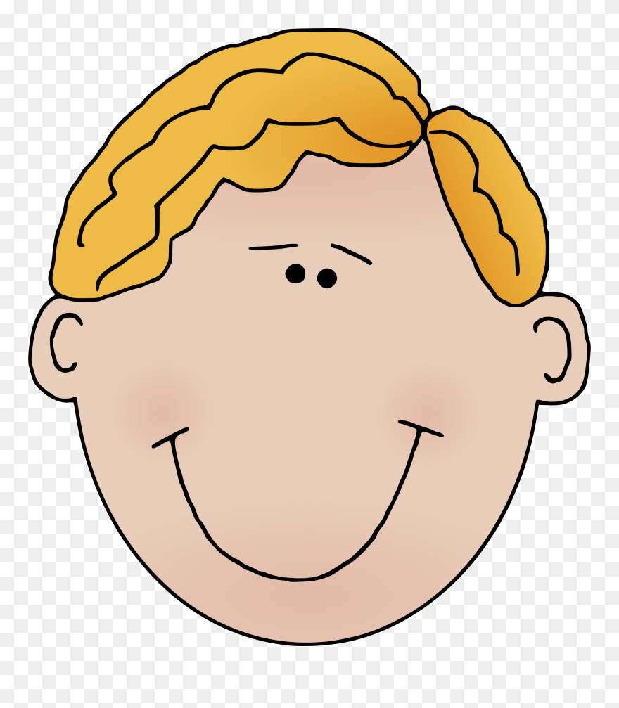 Yellow Haired Man Smiling Vector Image - Child Face Clip Art - Png Download