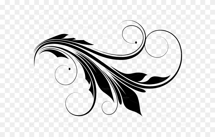 Damask Clipart Filigree - Vektor Bunga Png Transparent Png