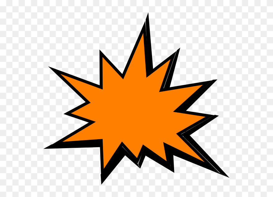 Comic Pow Clipart Clip Library Stock Orange Comic Pow - Pow Clipart - Png Download