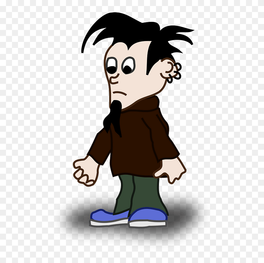 Emo Clipart - Cartoon Character With Chin Beard - Png Download