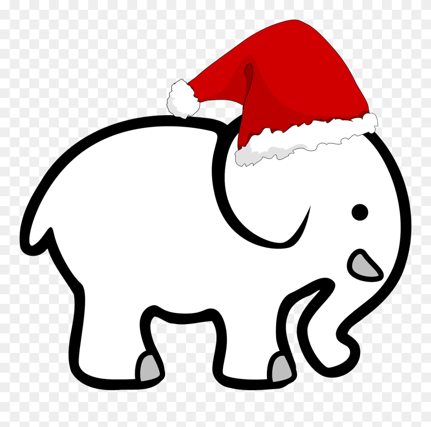 Filigree Clipart Elephant - White Elephant Christmas - Png Download