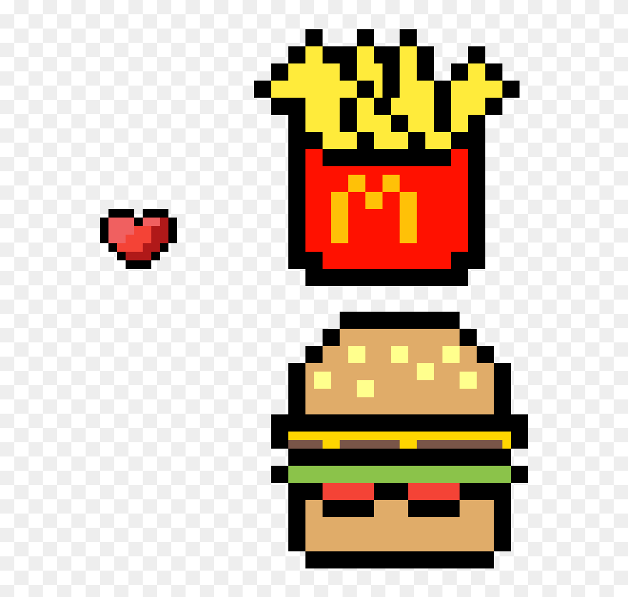 Pixel Art French Fries Clipart