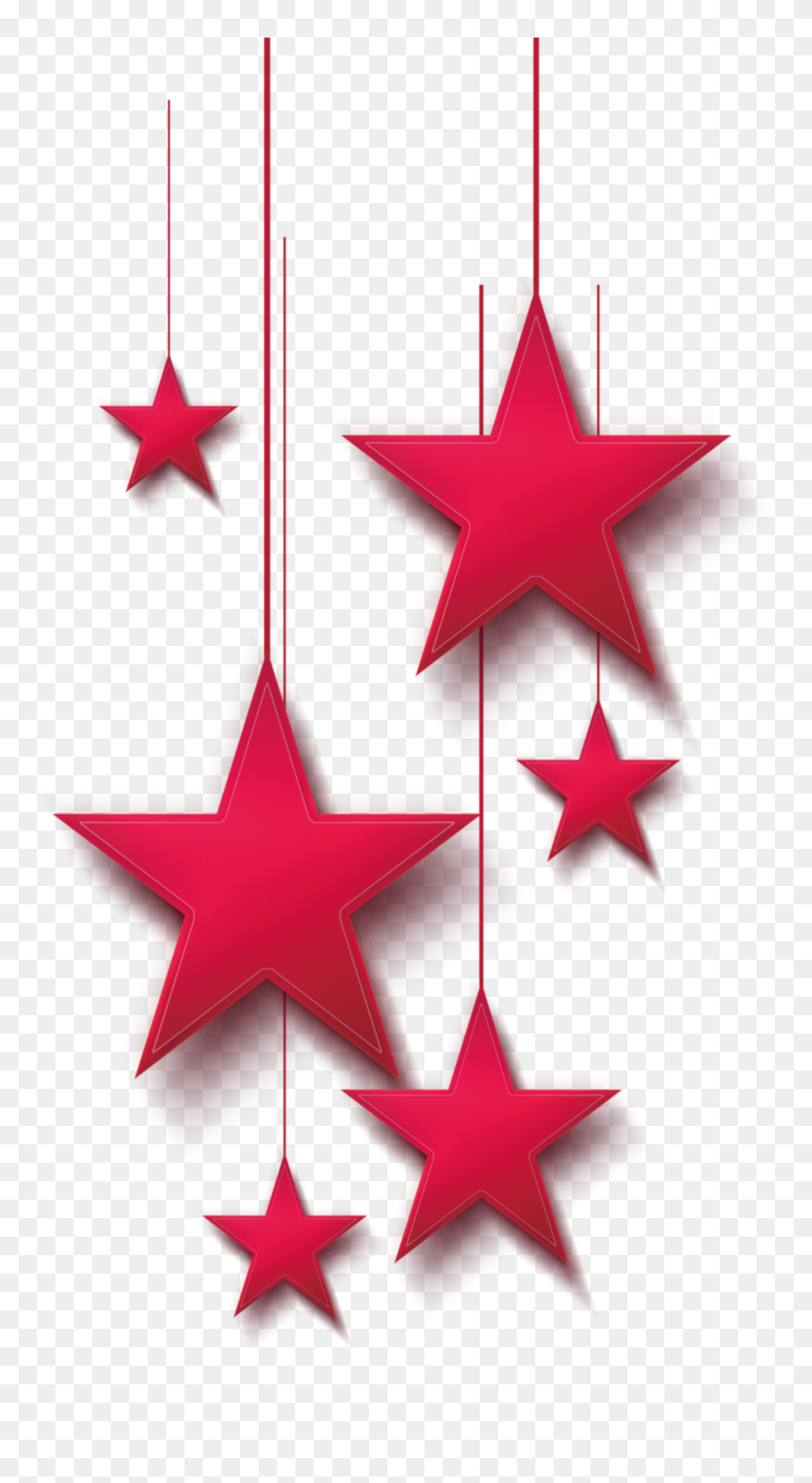 #ftestickers #clipart #stars #hanging #luminous #red - Red Christmas Star Png Transparent Png