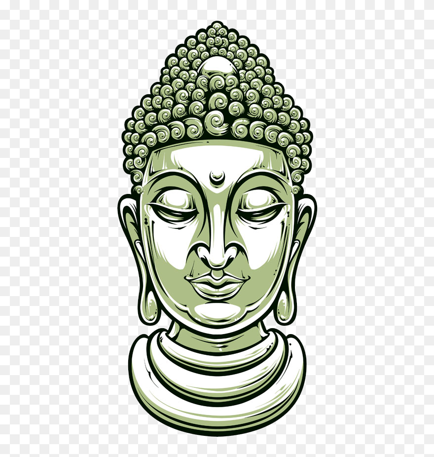 Gautama Buddha Creator In Buddhism Illustration - Buddha Face Illustration Clipart