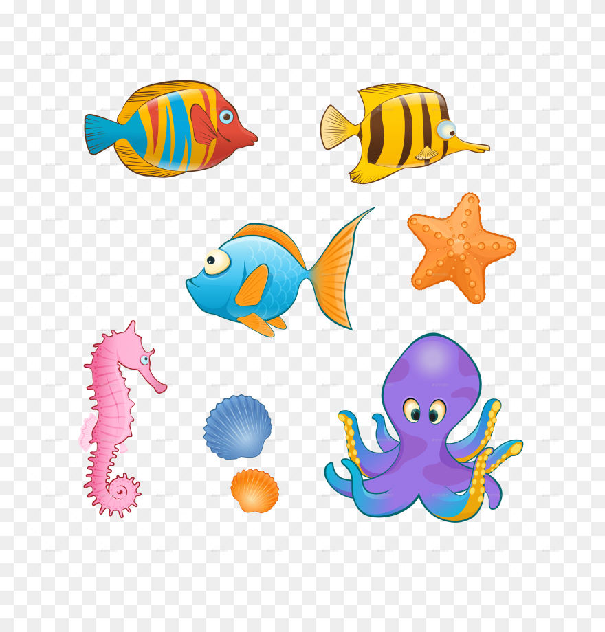 Transparent Background Sea Animals Clipart Png