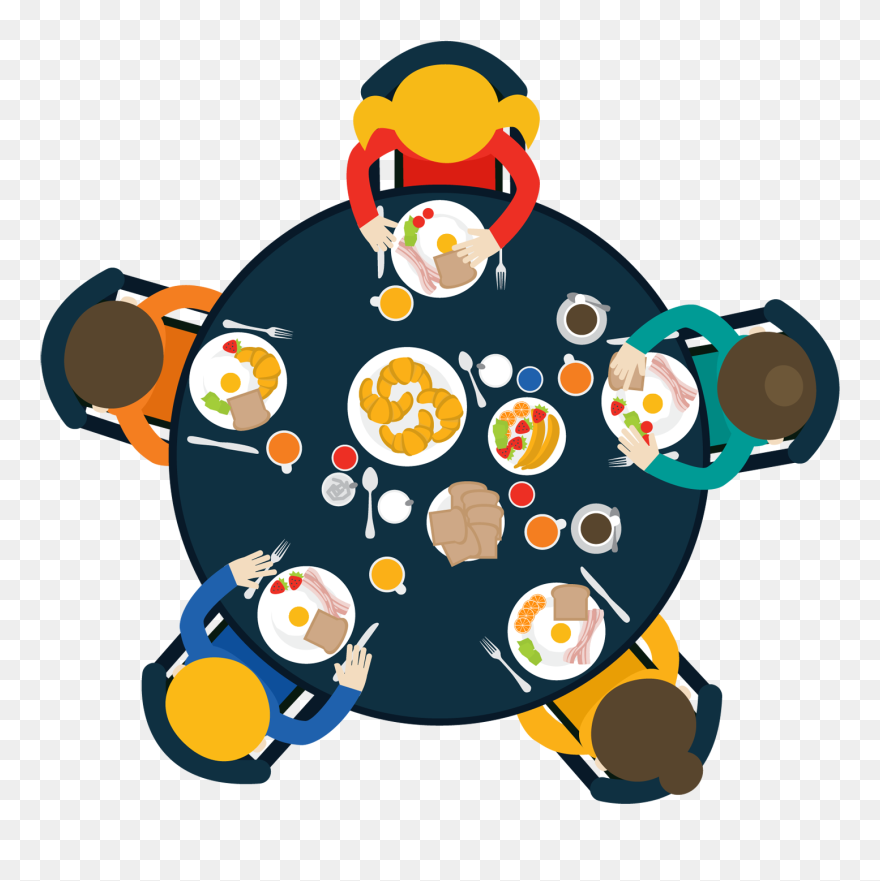 Comida Familiar-1500x1500 - Round Table Dinner Png Clipart