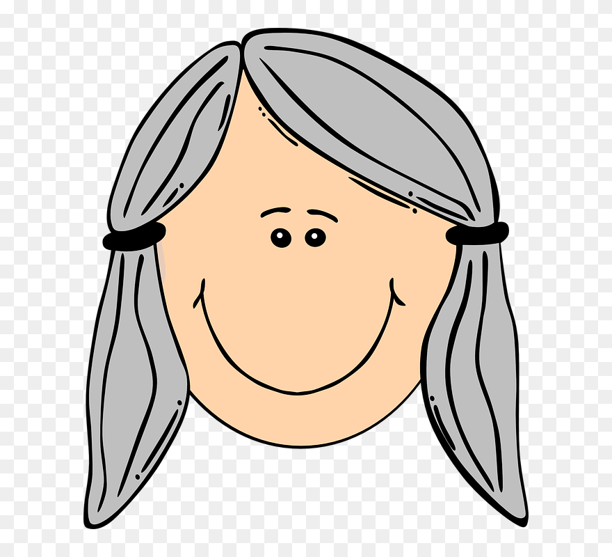 Grey Hair Women Cartoon Clipart
