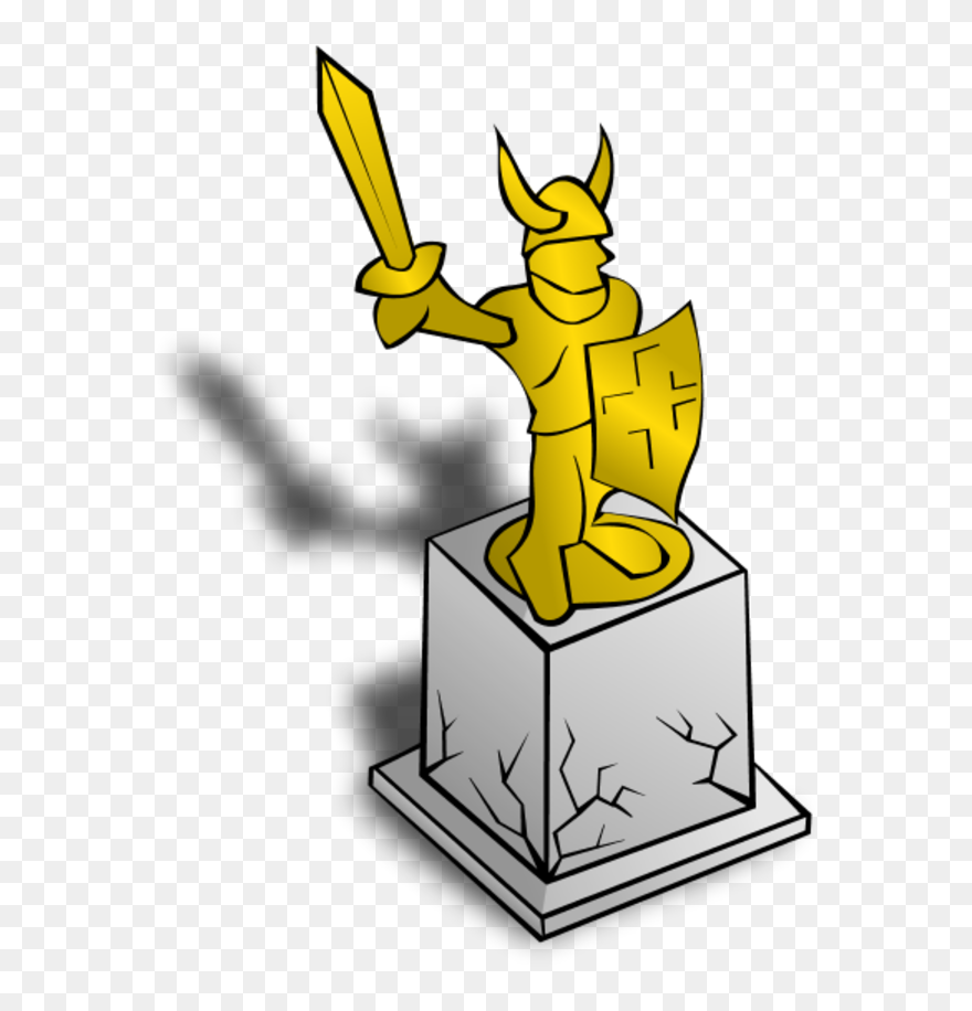 Knight Statue Holding Sword And Shield - Statue Clipart - Png Download