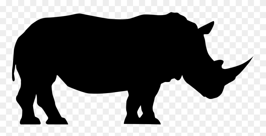 Build Clip Art Download - Transparent Background Rhino Silhouette - Png Download