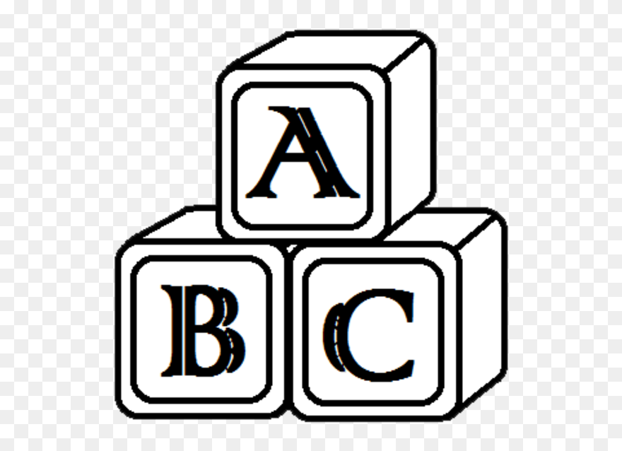 Blocks Clipart Black And White, Blocks Black And White - Building Blocks Line Art - Png Download