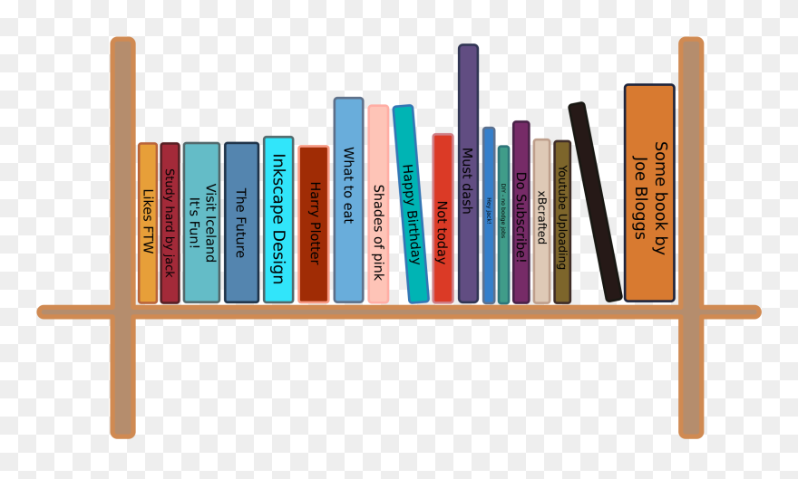 Books On A Shelf Clipart - Png Download