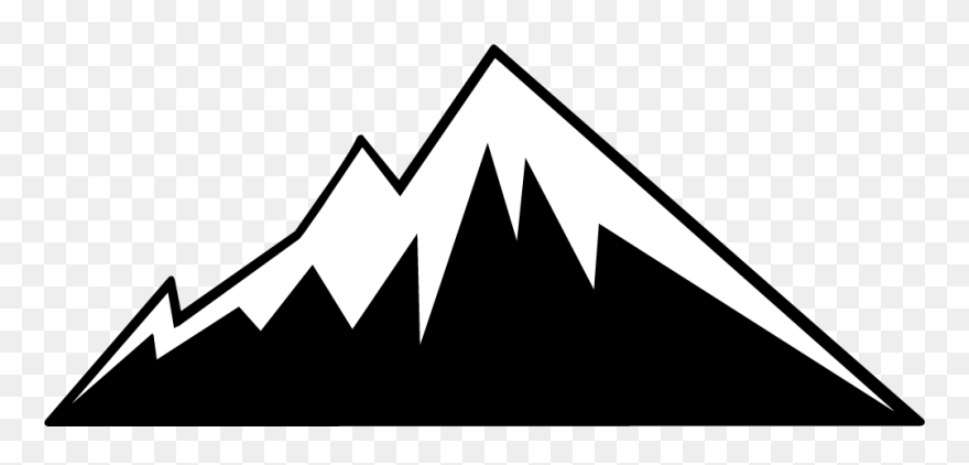 Mountain Outline Clipart Vector Free Download Free - Mountain Clipart Black And White - Png Download