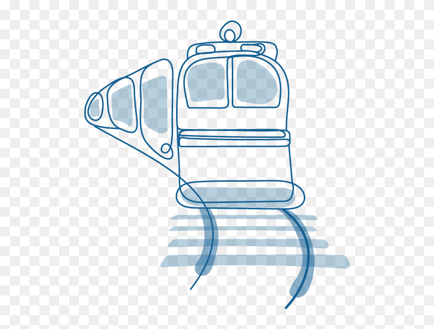 An Illustration Of A Train Moving Down The Tracks - Office Chair Clipart