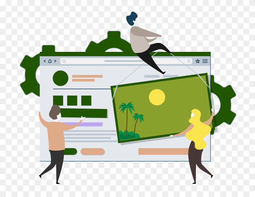 Hotel Website Builder Illustration - Website Builder Illustration Clipart
