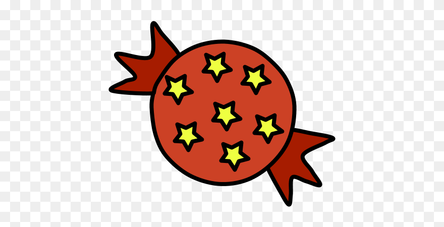 Hard Candy, Star Wrapper, Red Clipart