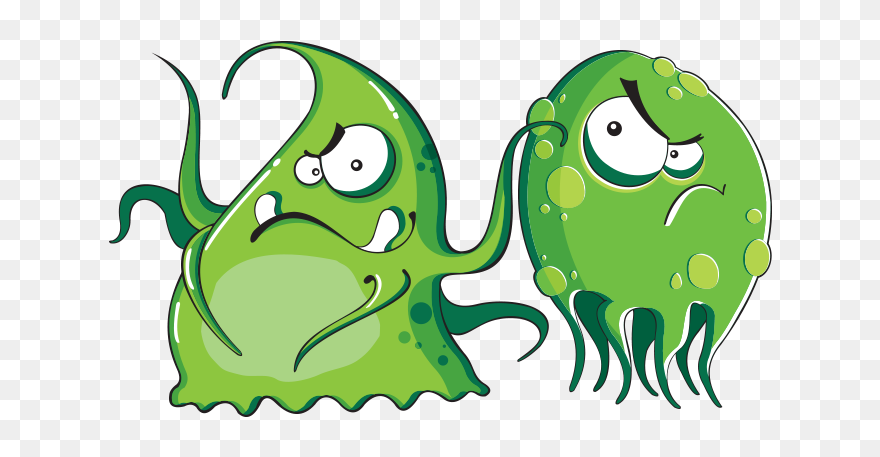 Trashcan Clipart Smelly - Bacteria Funny White Background - Png Download