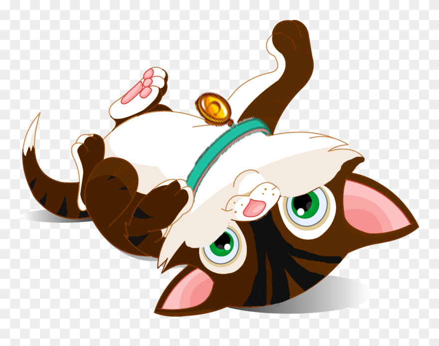 Cat Rolling Around Cartoon Clipart