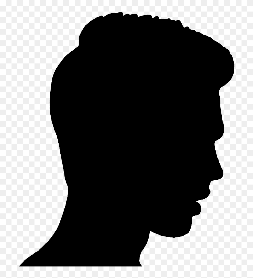 Profile Silhouette Of Young Man - Face Young Man Silhouette Clipart