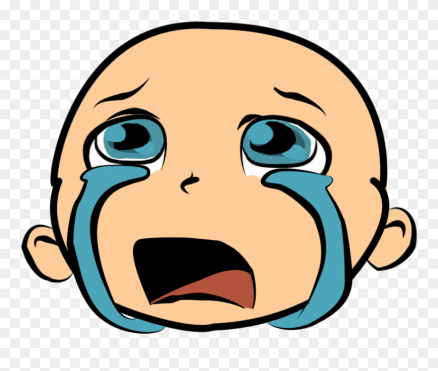 Crying Face Clip Art - Sad Baby Face Cartoon - Png Download