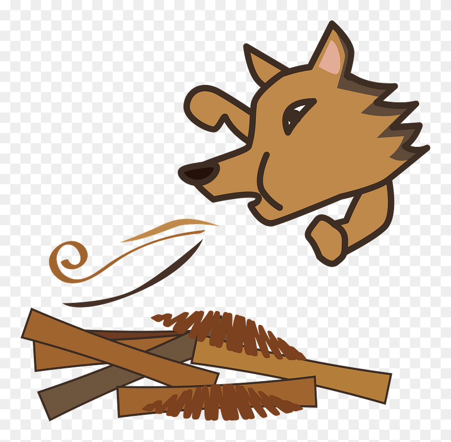 The Three Little Pigs Clipart - 三 匹 の 子 豚 イラスト - Png Download