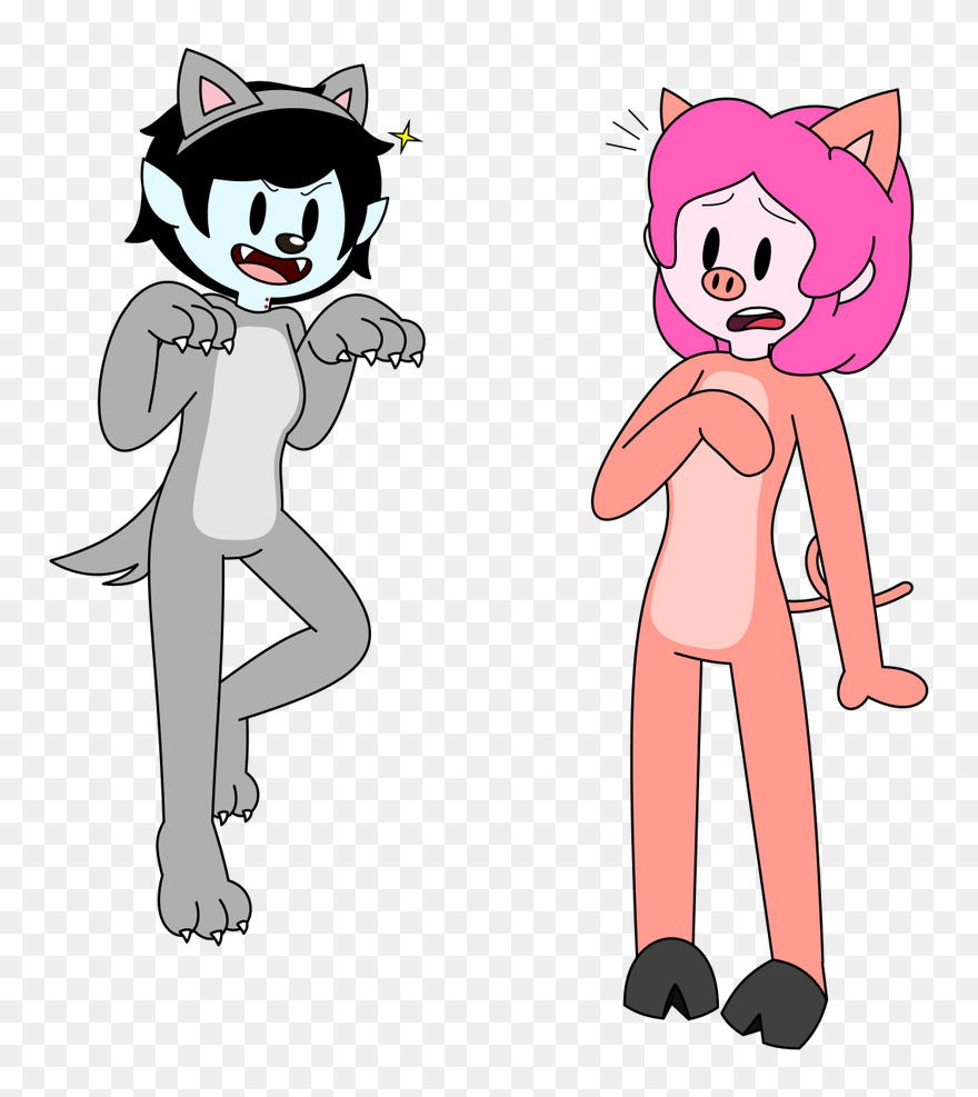 Marceline In A Wolf Costume As A Big Bad Wolf And Princess - Cartoon Clipart