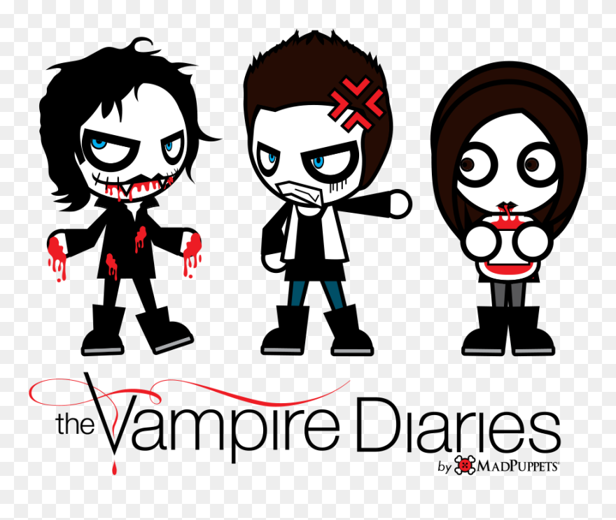 The Vampire Diaries By Mad Puppets By Madpuppetsofficial - Vampire Diaries Cartoon Drawing Clipart