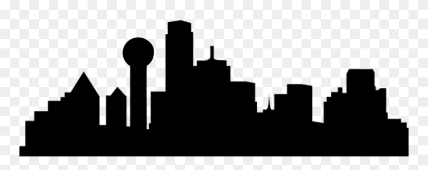 Dallas/fort Worth International Airport Skyline Clip - Dallas Fort Worth Skyline Outline - Png Download