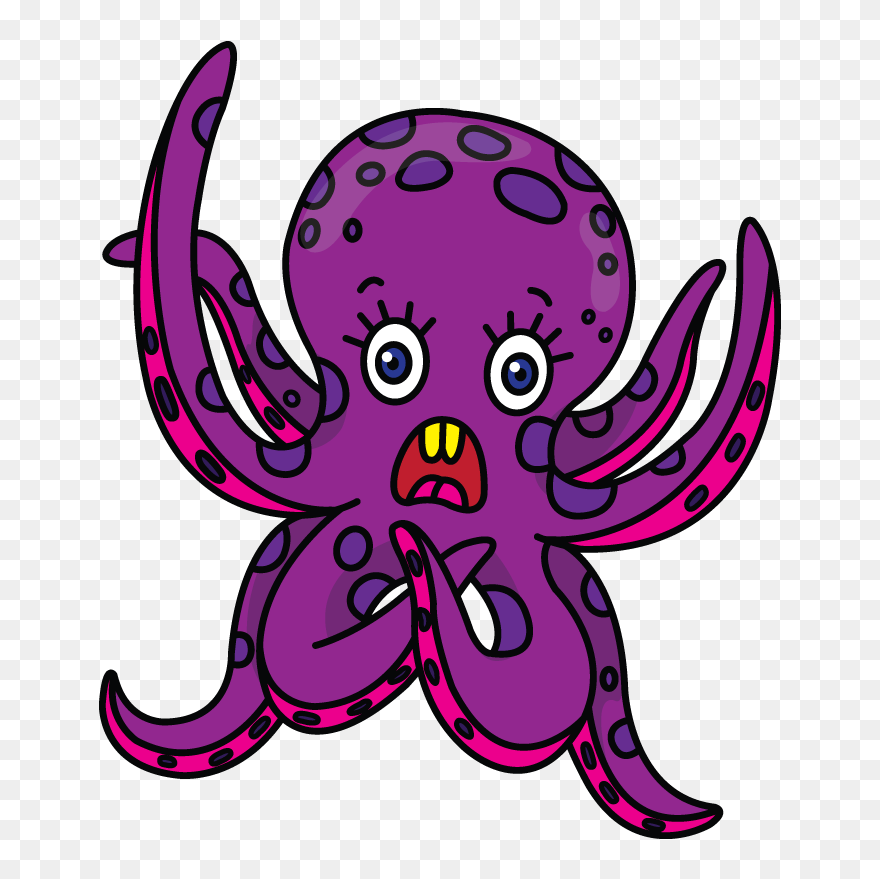 Drawing Creatures Sea Creature - Octopus Drawing Easy Clipart