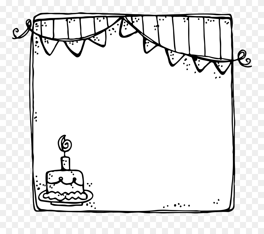 Birthday Border Black And White Clipart