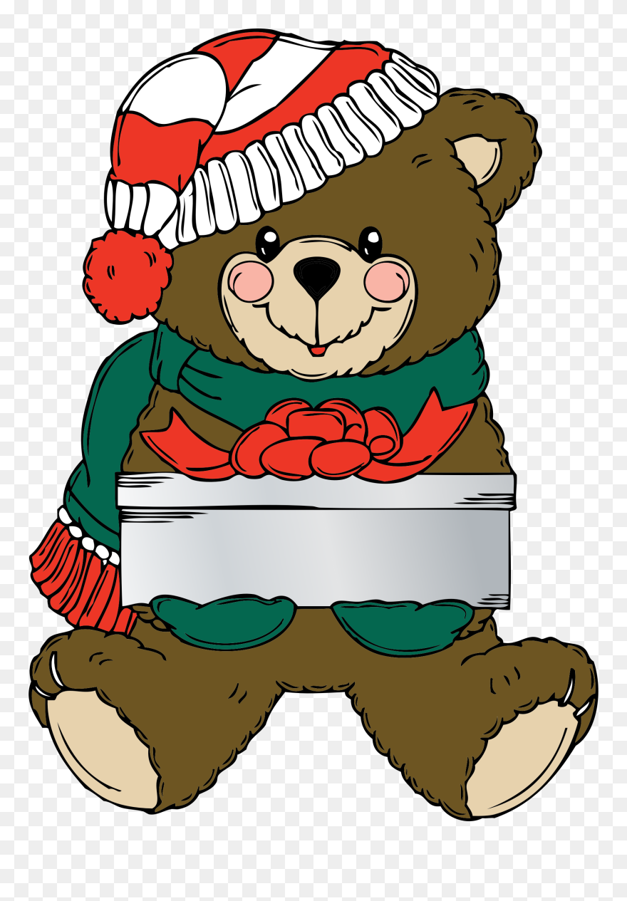 Clipart Christmas Bear - Png Download