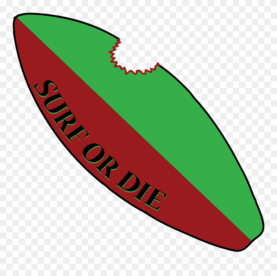 Surfboard Clipart Shark Bite - Surfboard Shark Bite Clipart - Png Download