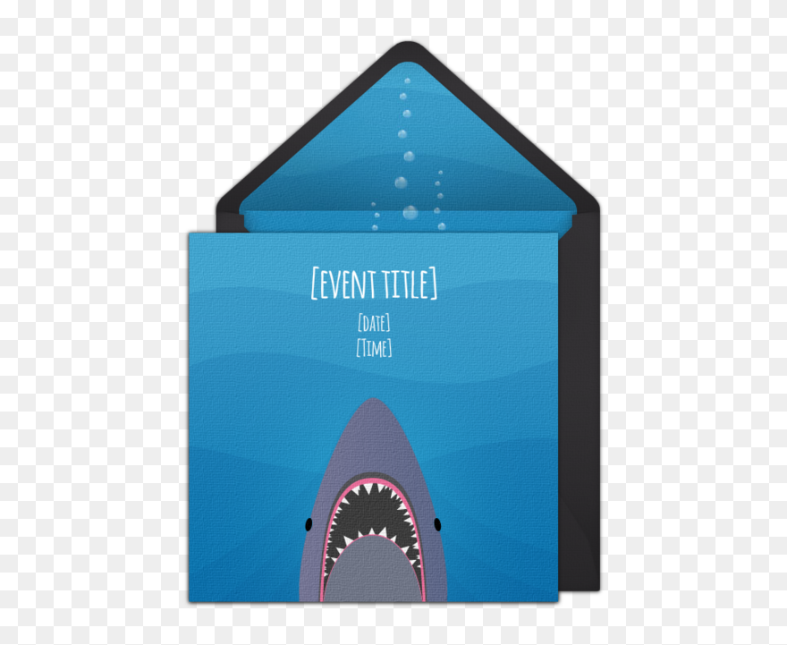 Shark Themed Birthday Party Invitations Clipart