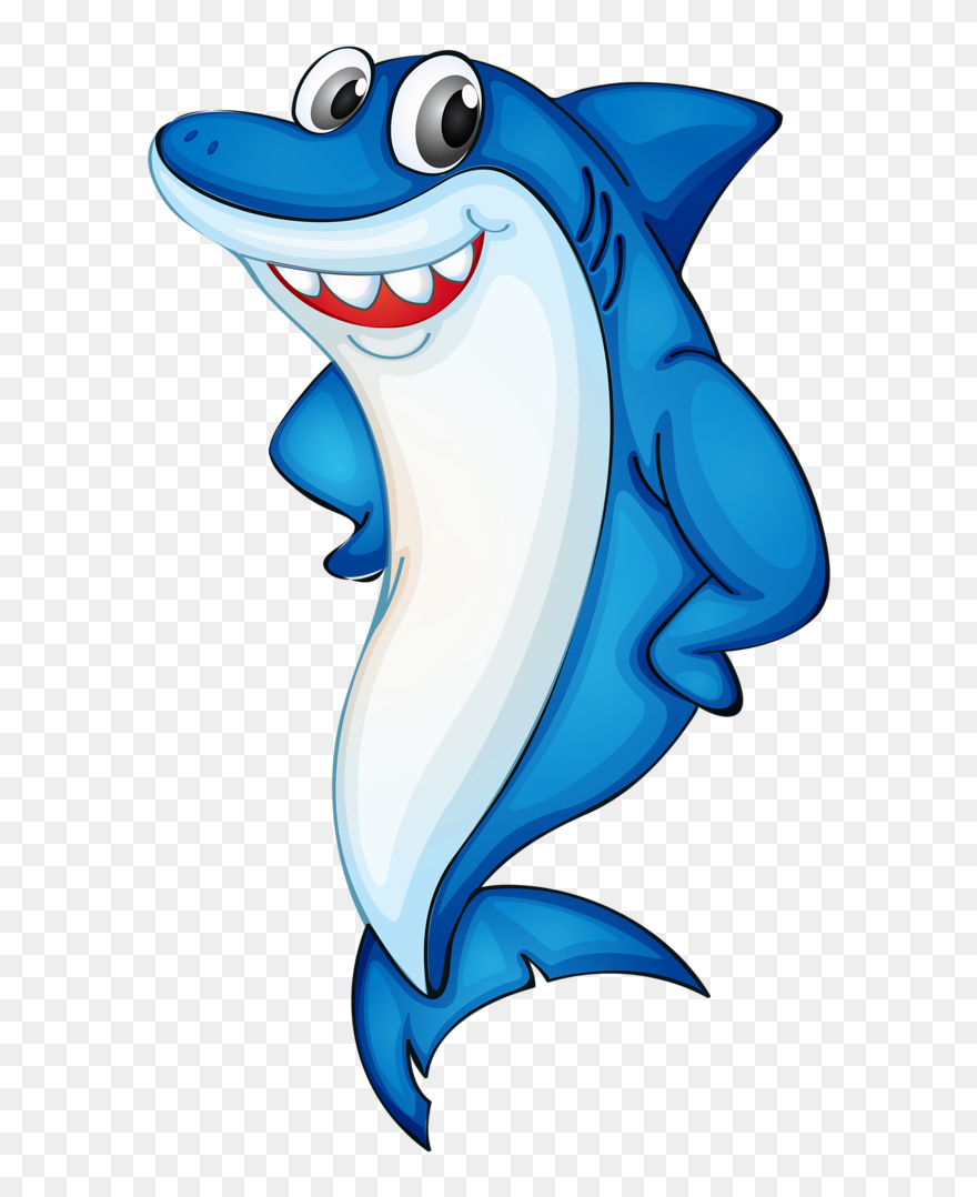 Shark Eating Fish Clipart Clip Art Black And White - Clip Art Shark Animation - Png Download