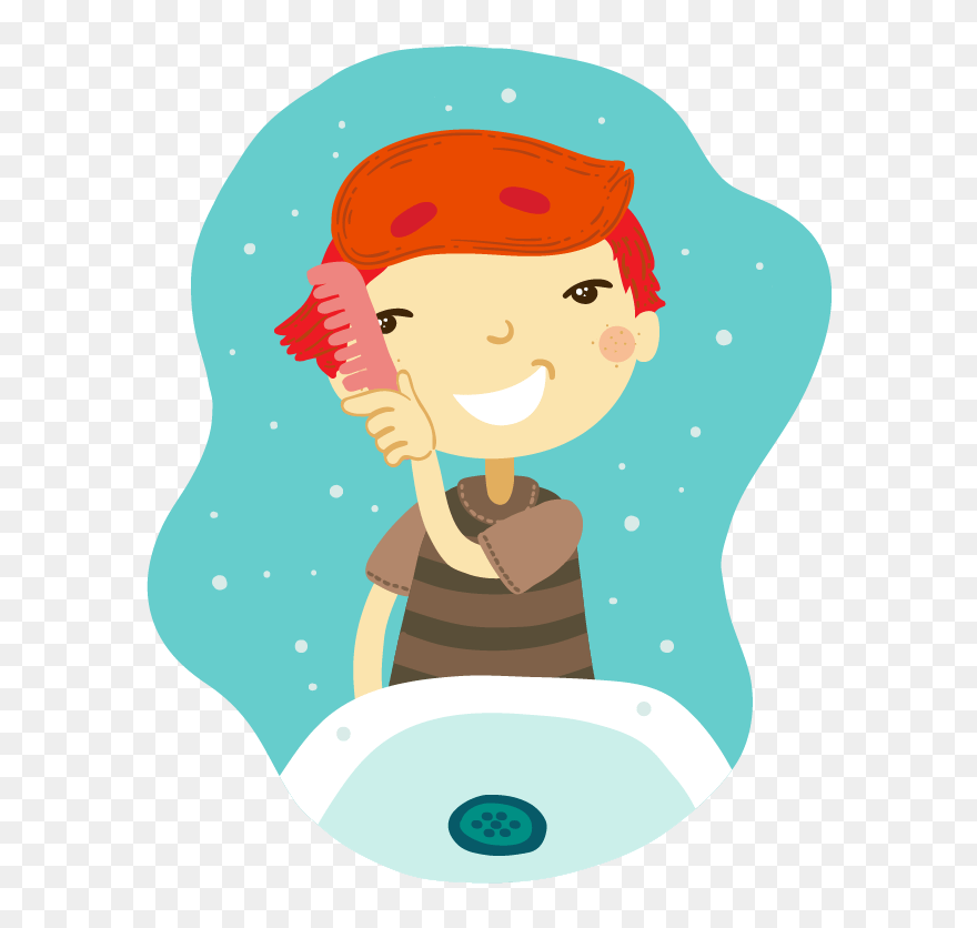 梳頭 卡通 Clipart