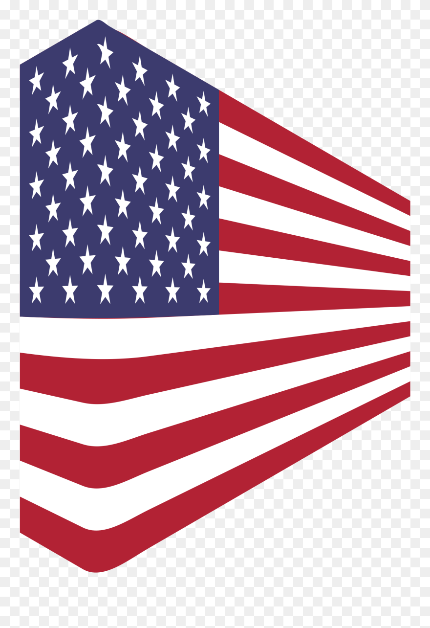 American Flag In Perspective Clipart