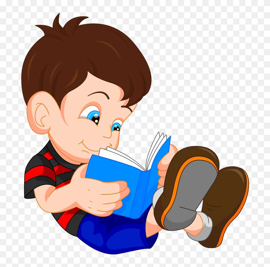 Transparent Vandalism Clipart - Cute Child Reading Clipart - Png Download