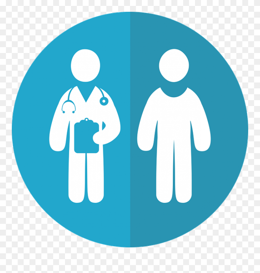 Doctor Standing Next To Man - Clinical Trial Icon Clipart