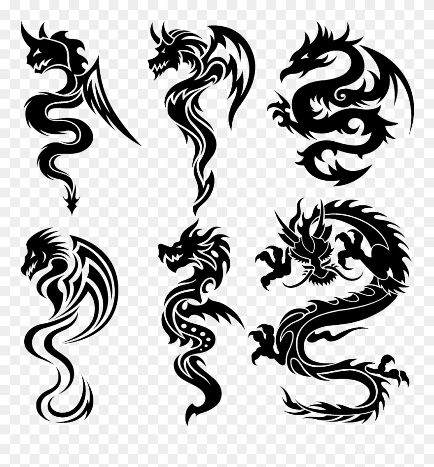 Chinese Dragon Small Tattoo Clipart