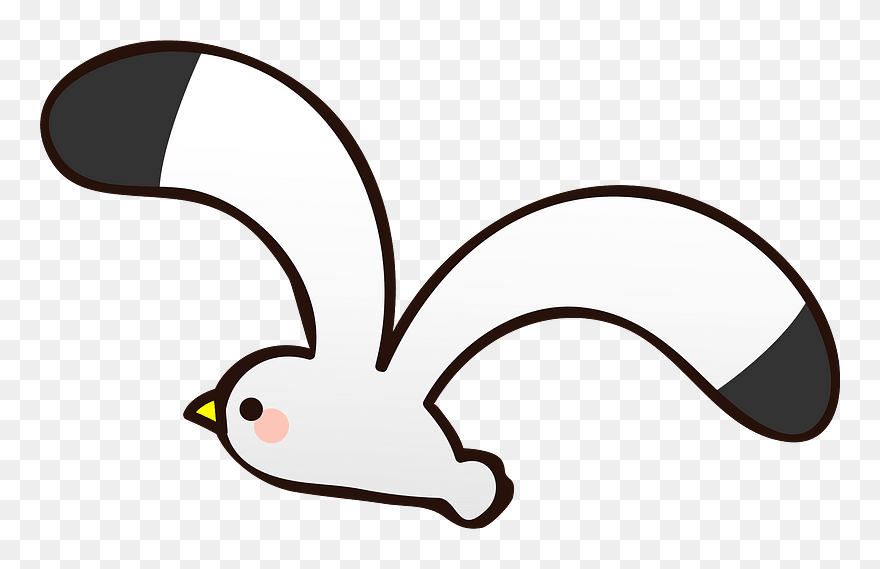 Seagull Bird Clipart - カモメ かわいい イラスト 無料 - Png Download