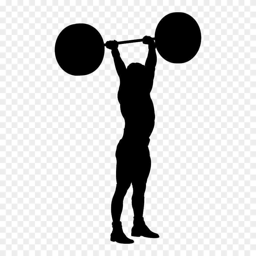 Girl Weight Lifting Silhouette Clipart
