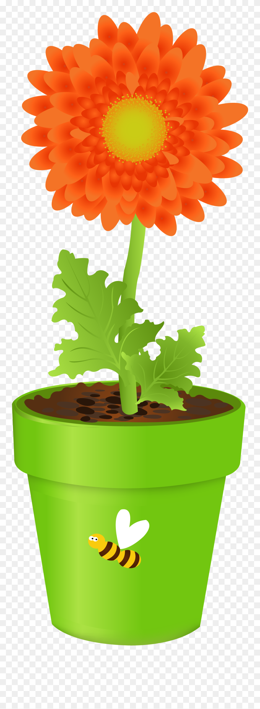Vase Clipart Yellow Vase - Cute Flower Vase Clipart - Png Download