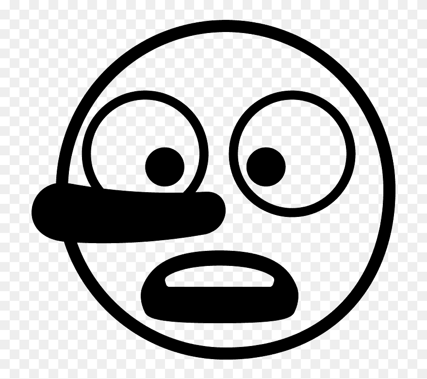 Lying Face Emoji Clipart - Lying Face Emoji Black And White - Png Download