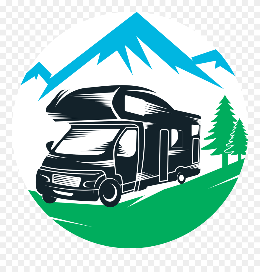 Caravan-camper - Com - Camping Van Forrest Vector Clipart