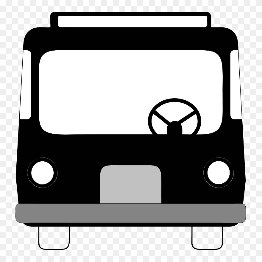Transparent Coach Clipart Black And White - Bus Clipart Front - Png Download