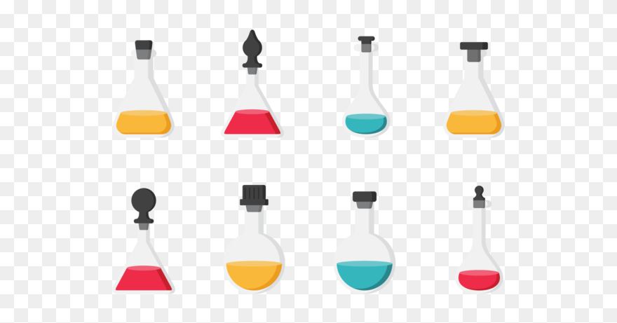 Flasks With Stoppers Icons Vector - Vector Graphics Clipart
