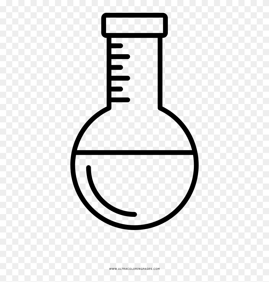 Transparent Chemistry Beaker Clipart Black And White - Transparent Round Bottom Flask Clipart - Png Download