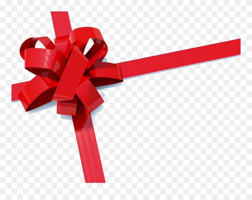 Christmas Ribbon Paper Gift Clip Art - Christmas Ribbon No Background - Png Download