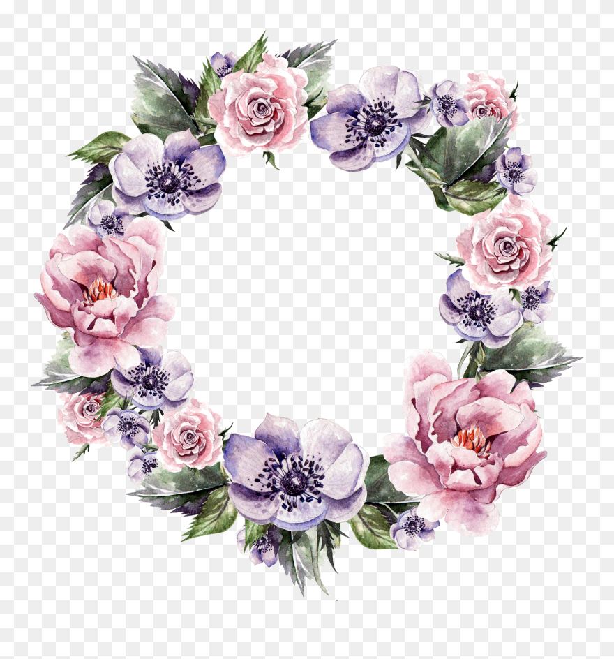 Flowers Wreath Clipart Library Pin By Siraj Daw On - Png Download